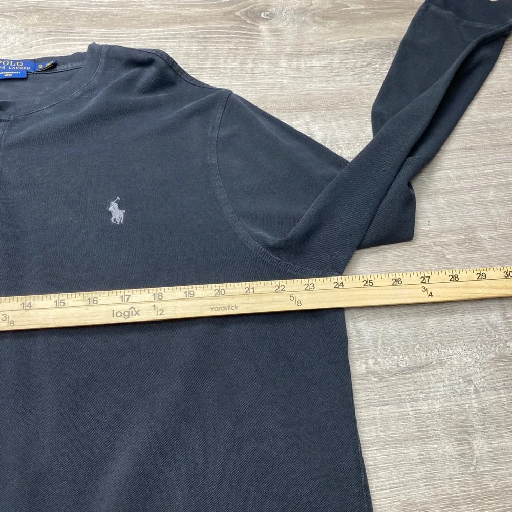 Polo Ralph Lauren Shirt Henley Mens XL Featherweight Mesh Cotton‎ Long Sleeve